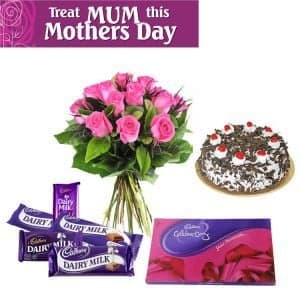 Flowers Cake Chocolates for Mother